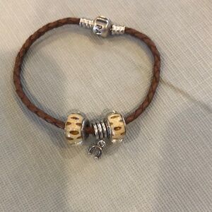 Pandora brown leather bracelet